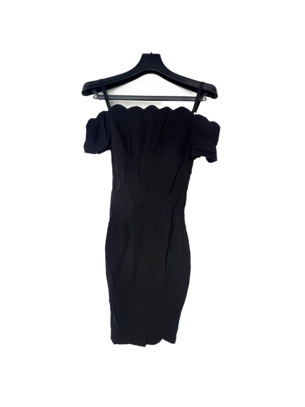 Black Off Shoulder Wiggle Dress Betty Page By Tatyana Sz XS PinUp Rockabilly